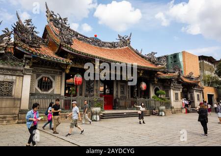 Berühmte Attraktion des Lungshan-Tempels Stockfoto