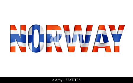 schriftart für norwegischen Flaggentext Stockfoto