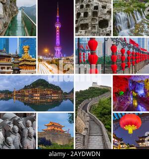 Collage aus China Bilder (meine Fotos) Stockfoto