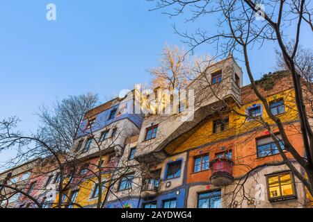 Hundertwasserhaus in Wien Österreich Stockfoto