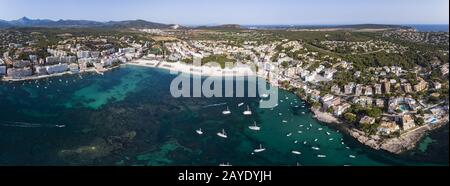 Luftbild, Flug nach Santa Ponca und zum Jachthafen, Mallorca, Spanien Stockfoto