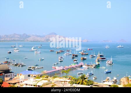 Hafen von Labuan Bajo Flores Indonesia Stockfoto
