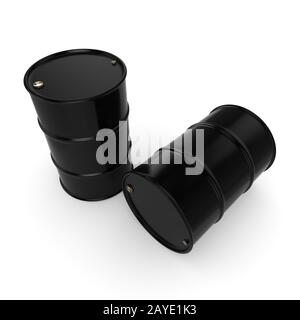 3D-Rendering schwarze Fässer Stockfoto