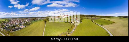 Luftbild Kloster Benediktion, Stift Neresheim, Neresheim, Baden-Württemberg, Deutschland Stockfoto