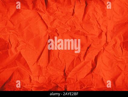 Rot zerknitterter Hintergrund der Papiertextur Stockfoto