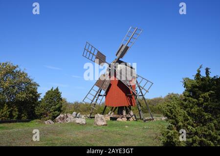 Windmühle auf der Insel oland Stockfoto