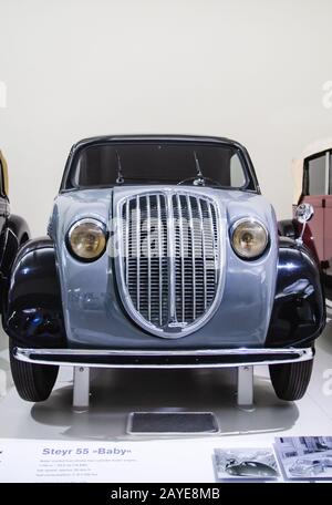 Wien, Österreich: Steyr 10.01.2015 55 Baby classic car. Museum der Technik aufweisen. Ort zu besuchen. Stockfoto