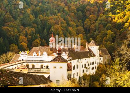 Stubenberg, Steiermark - Österreich 22.10.2016: Schloss Herberstein in Europa. Gärten, Ort für Touristen Reiseziel. Stockfoto