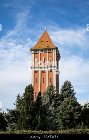 Der ehemalige alte Wasserturm von Aken an der Elbe Stockfoto