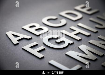 Alphabet mit durchgezogenen Buchstaben Stockfoto