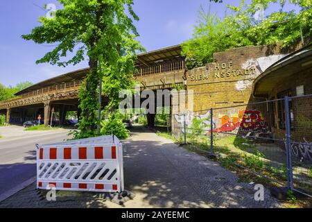 Der ehemalige S-Bahnhof Siemensstadt, Berlin, Deutschland Stockfoto