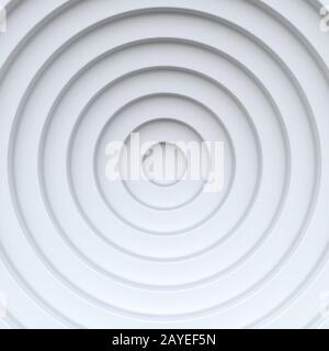 Weißer konzentrischer Kreis abstrakter Hintergrund 3D Stockfoto