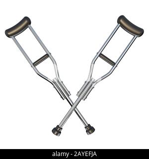 Krücken gekreuzt 3D Stockfoto