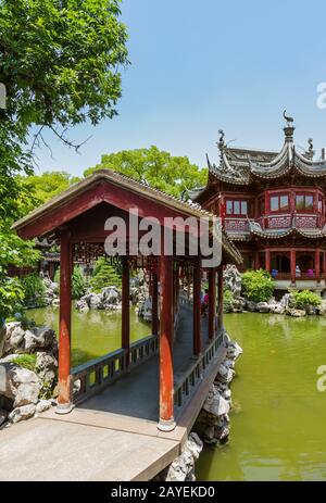 Yuyuan Garten (Garten der Glückseligkeit) im Zentrum von Shanghai, China Stockfoto