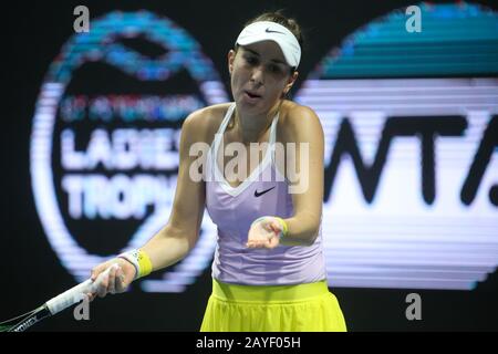 Belinda Bencic von der Schweiz im Einsatz gegen Maria Sakkari von Griechenland während des Tennisturniers St.Petersburg Ladies Trophäe 2020 in der Sibur Arena.Endstand (Maria Sakkari 2-1 Belinda Bencic) Stockfoto