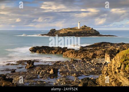 Godrevy Lighthouse in Cornwall Stockfoto