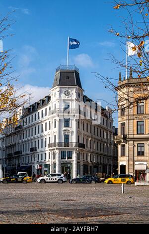 Sydbank, Bank im historischen Gebäude Kongens Nytorv, Kings New Square, Kopenhagen, Dänemark Stockfoto