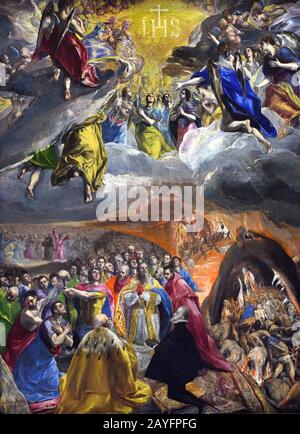 Die Anbetung Jesu nannte auch Das Lied von Philipp II. 1578-1579 El Greco (Domenikos Theotokópoulos) 1541-1614, 17., Jahrhundert, Spanien, Spanisch, Griechisch, Griechenland, - Stockfoto