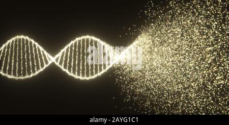 Bunte DNA-Molekül. Struktur des genetischen Codes. Syndrom und genetische Störung, 3D-Darstellung der Wissenschaft Konzept. Stockfoto