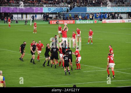 Rugby-Weltmeisterschaft 2019, Finale Bronze. Wales gegen Neuseeland Stockfoto