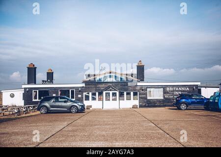 Das Britannia Inn, Dungeness, Kent, Großbritannien Stockfoto