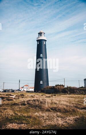 Alter Leuchtturm Dungeness Stockfoto