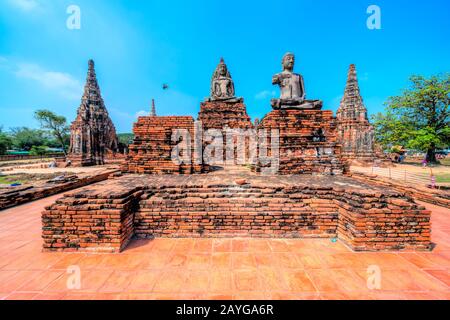 Wat Chaiwatthanaram, historischer Park Ayutthaya. Provinz Bangkok, Thailand Stockfoto