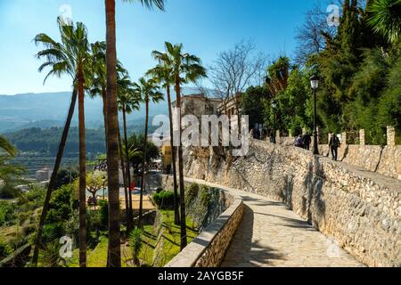 Die alte Berg-Zitadelle von Guadalest, in der Nähe von Benidorm, an der Costa Blanca, Spanien Stockfoto