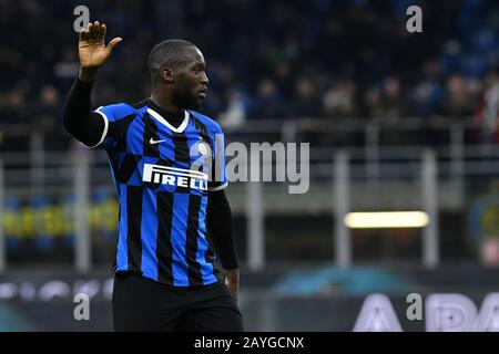 Mailand, Italien. Februar 2020. COPPA Italia Halbfinale erste Etappe . FC Internazionale gegen Ssc Neapel. . Romelu Lukaku vom FC Internazionale. Stockfoto