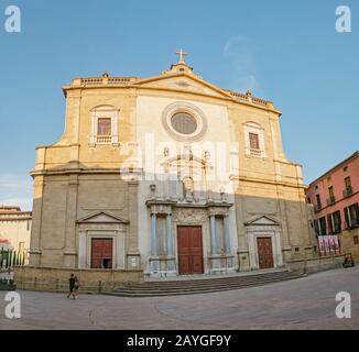 26. JULI 2018, VIC, SPANIEN: Kathedrale in Vic, Spanien Stockfoto