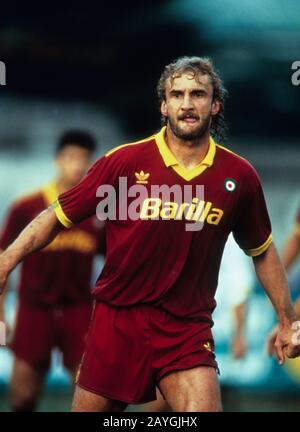 Rudi VÖLLER deutscher Profi-Fußballspieler in Roma 1996 und ehemaliger Manager der deutschen Nationalmannschaft Stockfoto