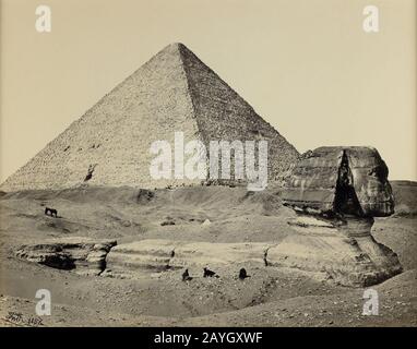 Francis Frith - Die Große Pyramide und die Große Sphinx, Ägypten Stockfoto