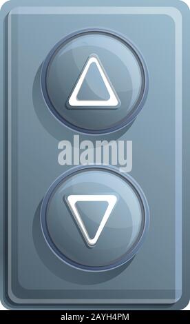 Symbol für die Stahltaste des Elevators. Cartoon mit dem Vektorsymbol für die Stahlknopfensymbole des Aufzugs für Webdesign, isoliert auf weißem Hintergrund Stock Vektor