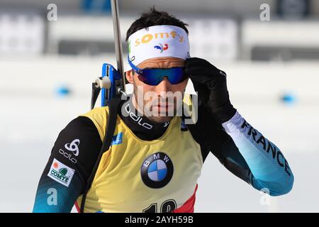 IBU-Biathlon-Weltmeisterschaften 2020 in Antholz, Italien am 15/02/2020. Männer 10 Km Sprint, Martin Fourcade (FRA). (Foto von Pierre Teyssot/Espa-Images) Stockfoto