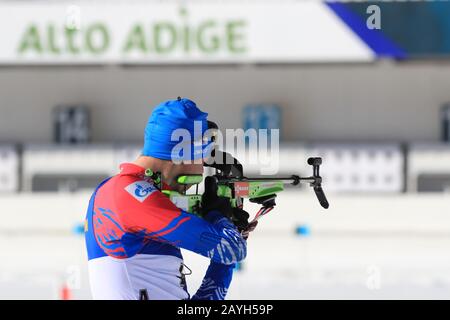 IBU-Biathlon-Weltmeisterschaften 2020 in Antholz, Italien am 15/02/2020. Männer 10 Km Sprint, Nikita Porshev (RUS). (Foto von Pierre Teyssot/Espa-Images) Stockfoto