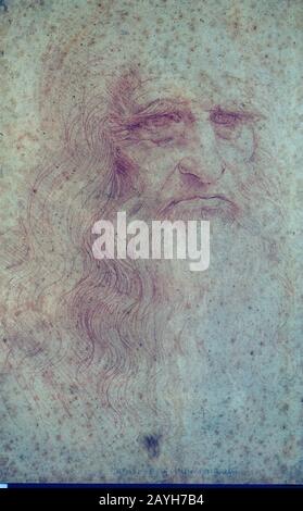 Leonardo da Vinci. Selbstporträt Stockfoto
