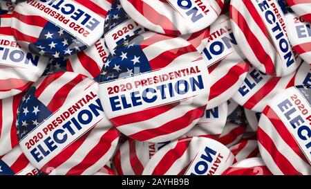 3D-Darstellung der US-Präsidentschaftswahlen. Stockfoto