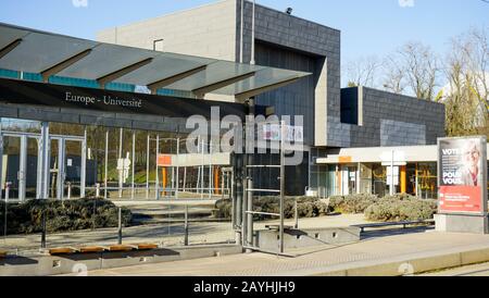 T2 Tramway Station, Campus der Universität Lyon 2 Lumiere, Bron, Frankreich Stockfoto