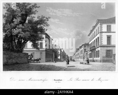 Frankfurt Am Main Jakob Fuerchtegott Dielmann-FFMADIUSAUNZ-026-die neue-Mainzerstraße. Stockfoto