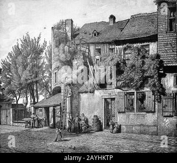 Frankfurt Am Main Peter Becker-BAAF-023-die Ruine des Ulrichsteins am Schaumainthor daselbst-1872. Stockfoto