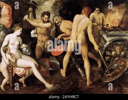 Frans Floris - Venus auf der Forge von Vulkanier Stockfoto