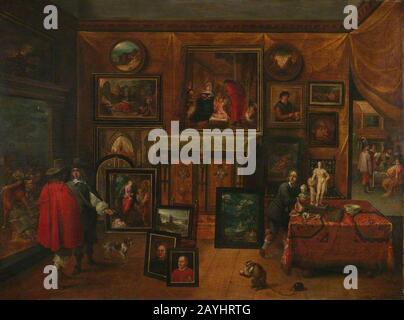 Frans Francken der Jüngere (1581-1642) und David Teniers der Jüngere (1610-1690) - Das Innere einer Bildergalerie, c 1615 und 1650 Stockfoto