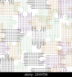 Linien Gestrichene gepunktete Plaid nahtloses Muster Stockfoto