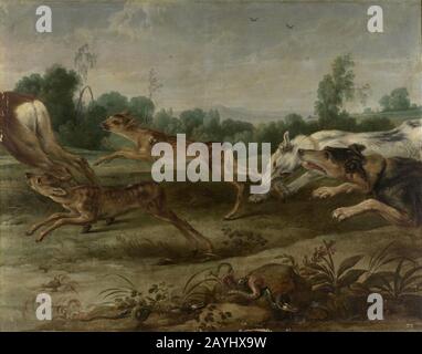 Frans Snyders - Deer Hunting. Stockfoto