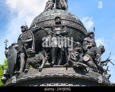 Denkmal für das Millennium Russlands in Velikj Nowgorod (Nowgorod der Große), Russland Stockfoto