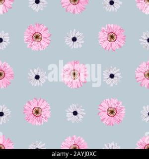 NAHTLOSES VEKTORBLUMEN-MUSTER. Realistische Blumen. Helle Frühlings-Farben. Perfektes Design für Textil- und Verpackungspapier. Stock Vektor