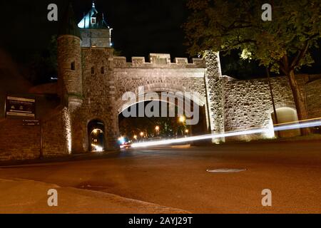 Die Tore von Quebec City, eine der einzigen ummauerten Städte in Nordamerika Stockfoto