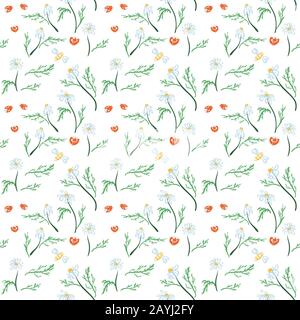 Trendy nahtlose Blumenmuster im Vektor Stock Vektor