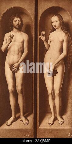 Franz Seraph Hanfstaengl Adam et Eve de Hans Memling Stockfoto