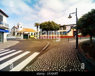 Sehenswürdigkeiten in Santana an der Wintersonnenlage von Madeira, Portugal, Europäische Union Stockfoto